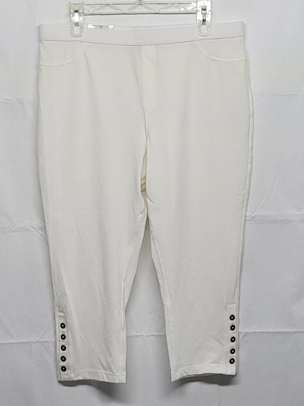 Simply Noelle Womens Capri White XXL Pull On Elastic Waist Knit NEW OLD STOCK